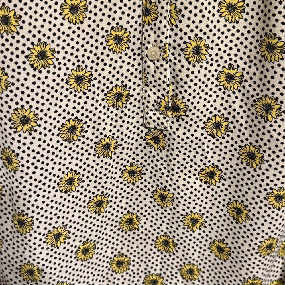 Talbots Yellow Floral Ruffle Top - Picture 4 of 5